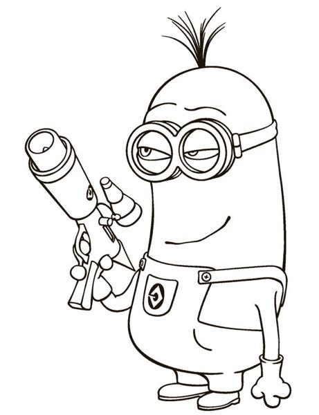 Free Kevin The Minion Coloring Page For Kids