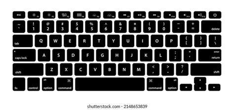 Vector Illustration Black Modern Laptop Keyboard Stock Vector Royalty