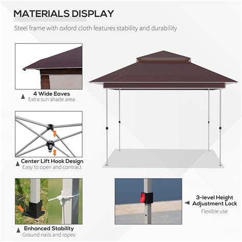 Buy Outsunny 12 X 12 Pop Up Canopy Heavy Duty Sun Shade Instant Tent