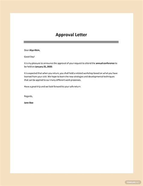 Free Editable Approval Letter Templates In Ms Word Doc Page Hot Sex Picture