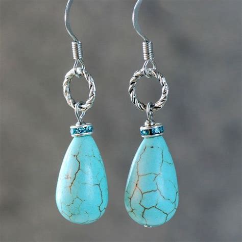 Tear Drop Turquoise Dangling Earrings Handmade By Anidesignsllc Jewelry