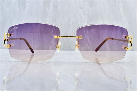 Cartier Rimless Vintage Sunglasses Fred Cardin Glasses Big C Etsy