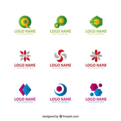 Set Of Abstract Logos Free Vector