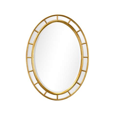 Luxury Designer Oval Gold Wall Mirror Swanky Interiors