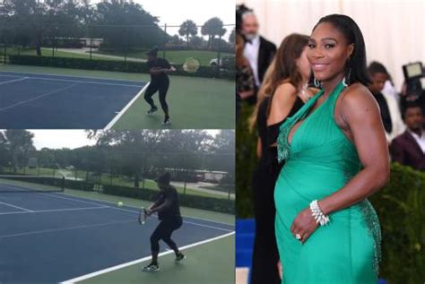 Watch Heavily Pregnant Serena Williams Takes To The Tennis Court Entertainment Sa