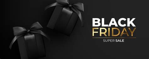 Vector Black Friday Banner With Realistic Black Presents Webostock