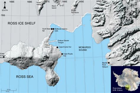 Ross Island And Mount Erebus Maps Of Antarctica