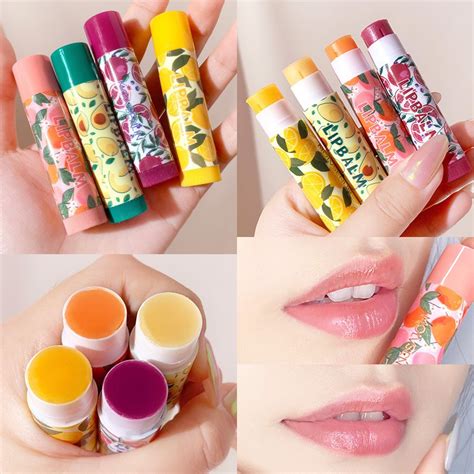 Fruit Discolored Lip Balm Lipstick Lips Make Up Hydrated Moisturizer Lip Care Anti Dry Cracking
