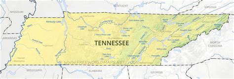 Physical Map Of Tennessee
