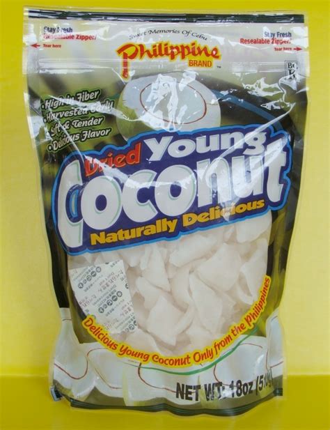 Dried Young Coconut 18 Oz Philippine Cebu High In Fiber Chunk Chip