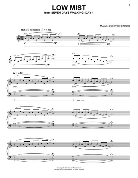 Low Mist From Seven Days Walking Day 1 Sheet Music Ludovico