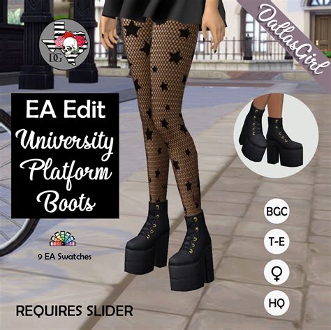 Dallasgirl79 University Platform Boots Slider Sims Sims 4 Sims