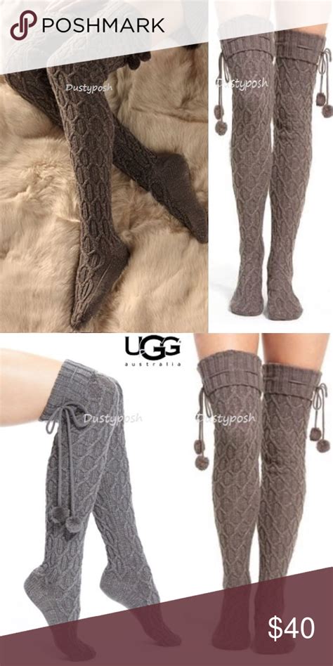 ugg thigh high over the knee socks sparkle pom pom fashion clothes design fashion tips