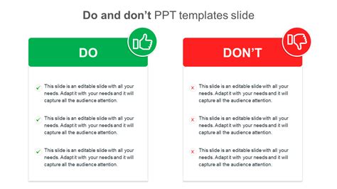 Dos And Don Ts Powerpoint Template For Presentations Slidebazaar