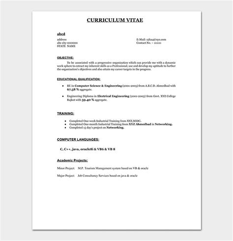 A simple resume format which is particularly written for a job application has some rules and regulations to be maintained. Resume Template for Freshers - 18+ Samples in (Word, PDF ...