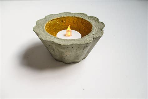 Concrete Candle Holder Color Customizable By Lecimentbleu