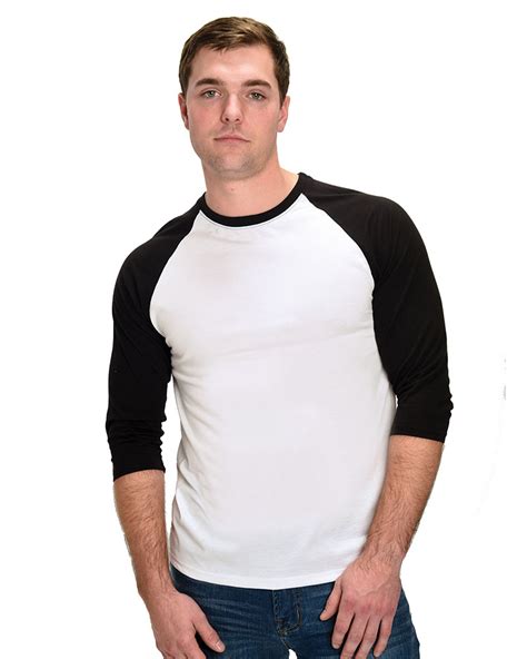 Mens Polyester White With Colored 34 Sleeve Sublimation Raglan Tee