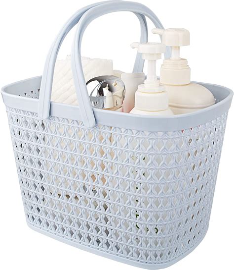 Portable Shower Caddy Basket Plastic Bath Tote With Handle Storage Organizer Bin For Bathroom