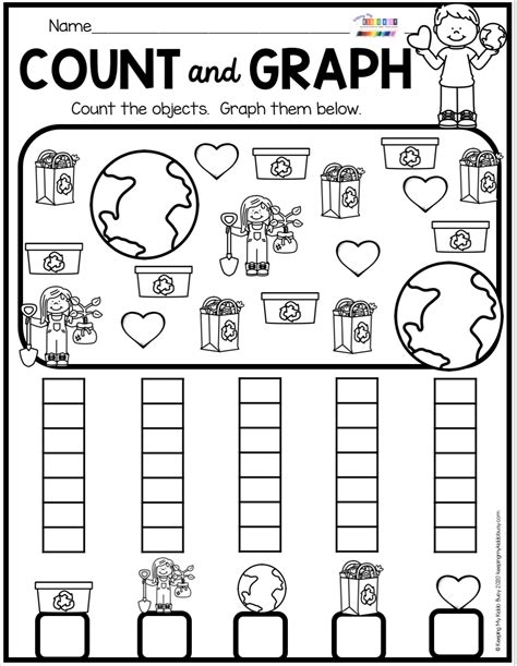 Earth Day Count And Graph All About Planet Earth For Kindergarten And