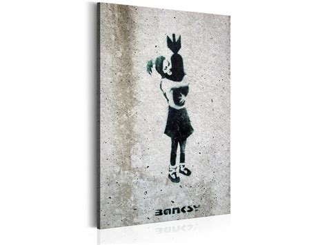 Tableau Hugger De Bombe Par Banksy 80 X 120 Cm
