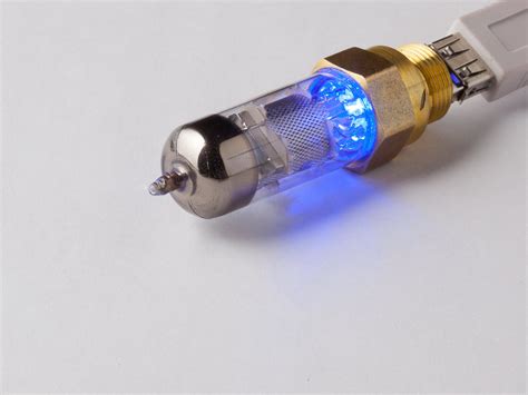 Steampunk Usb Drive Made With A Vacuum Tube Brass Clockwork And Blue Led