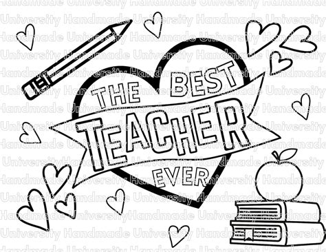 Teacher Appreciation Coloring Pages Printable Pdf Ts For Teachers Etsy
