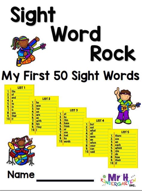 50 Sight Words For Kindergarten Letter Words Unleashed Exploring