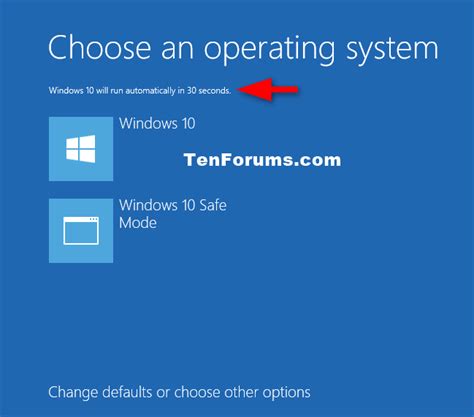 Choose Default Operating System To Load At Startup In Windows 10