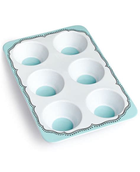 Whim By Martha Stewart Collection Mint Embroidery Ceramic Muffin Pan