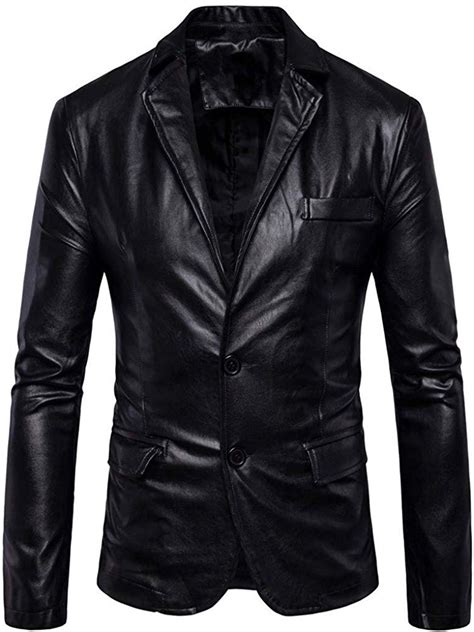 Trendy Black Leather Blazer For Men Bay Perfect