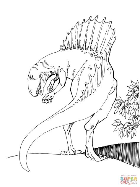 Gambar Spinosaurus Coloring Pages Free Theropod Dinosaur Underwater