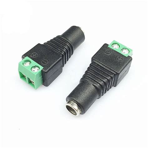 5 Pair Dc Power Socket And Plug Screw Terminal 12v Volt Cctv Adaptor 21mm X 55mm Ebay