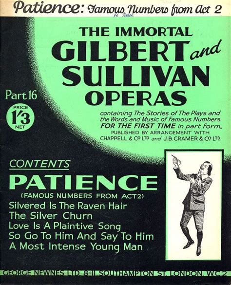 Patience Famous Numbers From Act 2 The Immortal Gilbert And Sullivan Operas Part 16