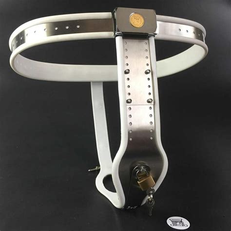 Female Adjustable Chastity Belt In Stainless Steel And Silicone With