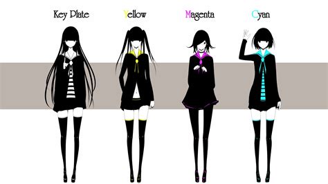 Anime Girls Simple Background Original Characters Long Hair Skirt