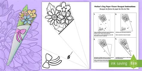 Color in this picture of flowers and others with our library of online coloring pages. Mother's Day Paper Flower Bouquet Coloring Activity ...
