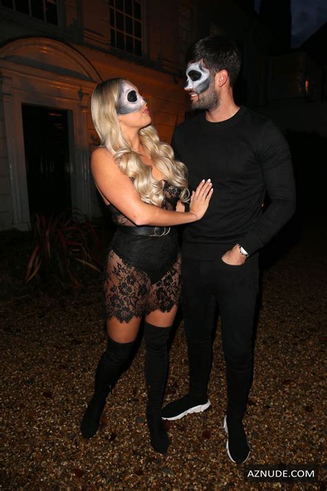 Amber Turner Photographed At The Only Way Is Essex Halloween Special Tv Show Filming In Essex