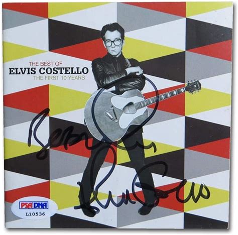 elvis costello signed autographed cd booklet the best of psa l10536 at amazon s entertainment