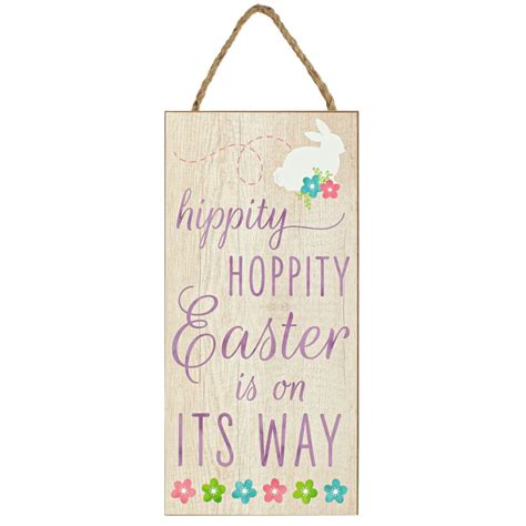 12 Wooden Sign Hippity Hoppity Easter Bunny Ap8725