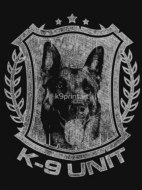 K 9 Unit Badge Police Dog Unit Malinois Pullover Hoodie By