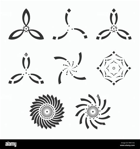 Set Of Abstract Symmetric Geometric Shapes Symbols For Your Design