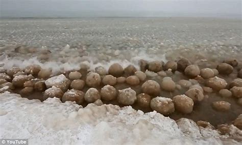 Images Show Beach Ball Sized Ice Balls Filling Lake Michigan After