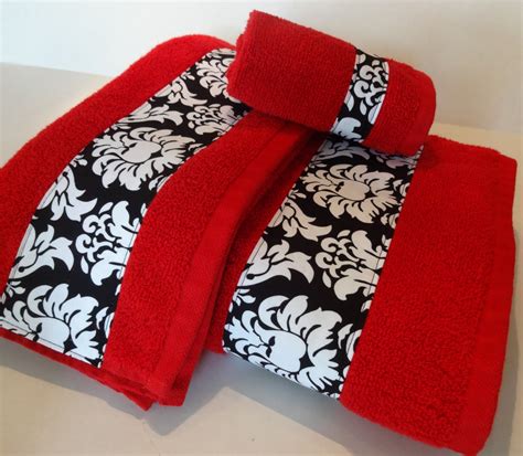 Red And Black Damask Bath Towels Bathroom Towels Bath Towel