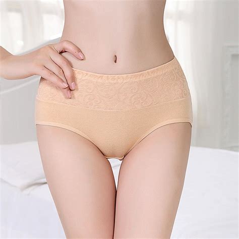 Woman Sexy Jacquard Panties Underwear In The Waist Breathable Briefs Carry Buttock Underpant