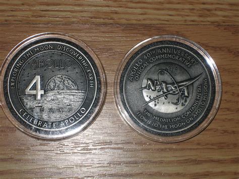 Apollo 40th Anniversary Commemoritive Coin With Metal From The Moon
