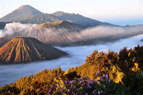 Morning Scene Of Active Volcano Mt Bromo In Eastern Java Island Indonesia