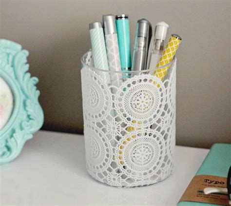 Diy Doily Pencil Cup Get The Tutorial Paper Doily Crafts Doilies