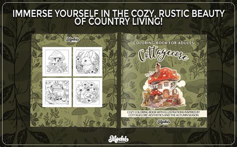 Cottagecore Coloring Book For Adults Cozy Coloring Book With