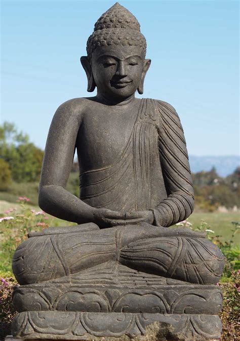 Sold Stone Meditating Buddha Statue 41 Bouddha