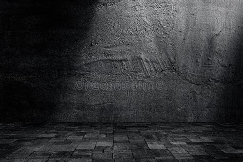 Studio Dark Room Concrete Floor Grunge Texture Background With Light